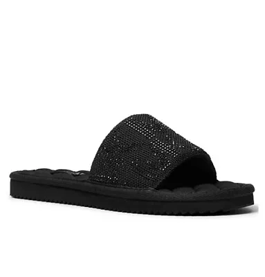 Women MK Michael Kors Janis Slide MK Hot Fix Black • $49.49