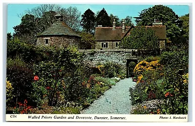 Postcard Walled Priory Garden And Dovecote Dunster Somerset • £2.50