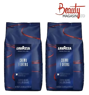 2 X LavAzza Crema E Aroma Coffee Beans Super Roast 1kg/2.2lb Bags (Pack Of 2) • £24.49