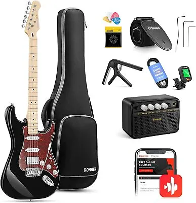 🎸 Donner DST-152 Electric Guitar And Amp Bundle HSS Pickup Coil Split 7 Sound • $159.99