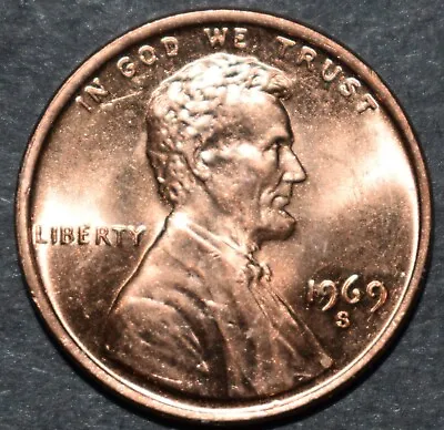 $2.99 • Buy 1969 S Lincoln Memorial Penny Brilliant Uncirculated Mint Choice Cent