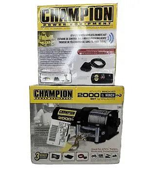 Champion 2000lb Winch 1203 With Wireless Winch Remote Control Kit Set At Utv • $122.50