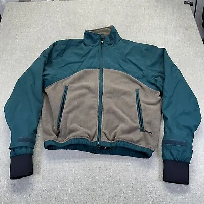 Cabelas Jacket Mens Large Dry Plus Full Zip Nylon Fleece Thumb Hole Color Block • $25.99