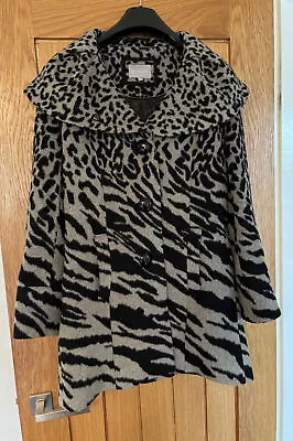 Per Una Coat - Zebra Print - Wool Content - Size 8 - Great Item • £16