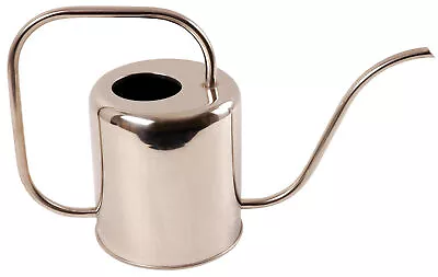 Small Silver Watering Can Metal Stainless Steel Narrow Spout 1.5L Plants Flowers • £31.51