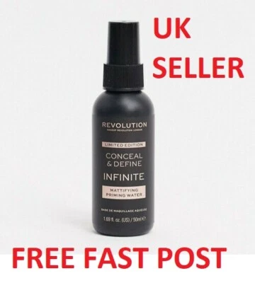 £6.95 • Buy REVOLUTION Conceal & Define INFINITE PRIMING WATER Mattifying Primer Spray 50ml