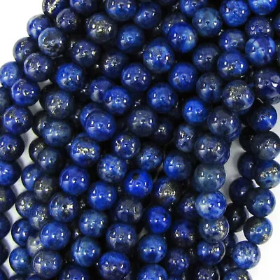 Blue Lapis Lazuli Round Beads 15  Strand 2mm 3mm 4mm 6mm 8mm 10mm 12mm 14mm • $5.49