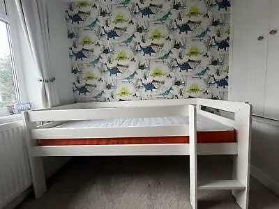 Children’s Mid Sleeper/cabin Shorty White Bed And Mattress • £100