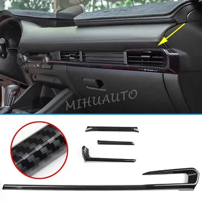 Carbon Fiber LHD Interior Dashboard Moulding Strip Trim For 2019-2022 Mazda 3 BP • $33.84