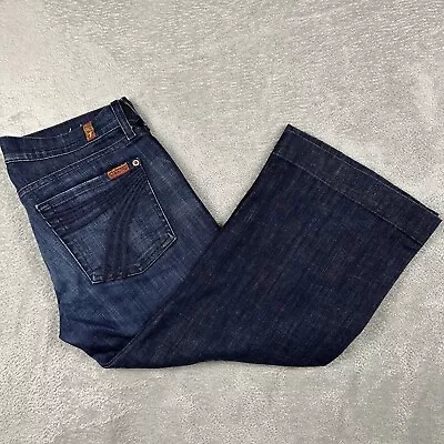 7 Seven For All Mankind Jeans Womens 27 Dojo Crop Capri Stitched 7's 31x20 • $29.90