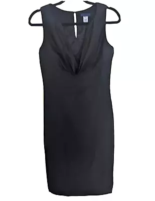 J. Crew Sleeveless Little Black Dress Wool Draped Neck Lined Knee Length Size 0 • $19.88