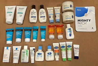 Lot Of 27 Aveeno Neutrogena La Roche Posay Cetaphil Cerave Aquaphor Mini Sizes • $18.99