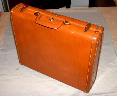 Vintage 1950's Samsonite Denver CO. Leather Light Brown Briefcase Luggage • $55.41