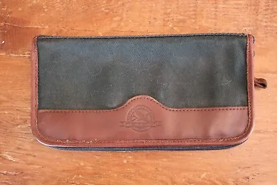 Vintage Eddie Bauer Green W/ Leather Trim Travel Passport Wallet Organizer • $9.99
