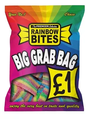 1kg Rainbow Mini Belt Pieces Sweets 10 X 100g Grab Bags HALAL • £9.99