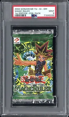 YUGIOH! PSA 9 2002 Magic Ruler Booster Pack 1st Edition (stock Photo) • $102.63