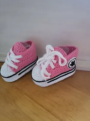 Handmade Crochet Newborn Baby First Shoes  Booties Boots Slippers Trainers • £9.50