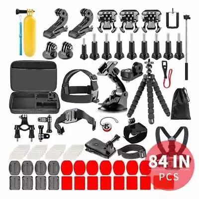 Hridz 84-in-1 Action Camera Accessories Kit For GoPro 10 9 8 7 6 5 4 3+ Max • $75.08