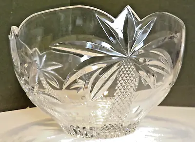 Fruit/ Punch Bowl PALM Trees By GODINGER SHANNON CRYSTAL South Beach Collection • $54.95