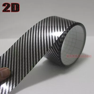 Tape Decal 2D 3D 4D 5D Texture Carbon Fiber Vinyl Wrap Car Sticker Strips Black • $4.44