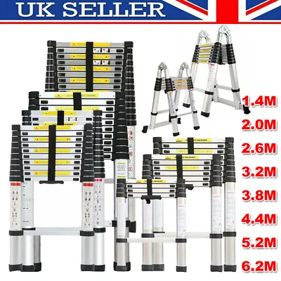 £115.47 • Buy Loft Telescopic Folding Ladder 1.4-6.2M Multi-Purpose Aluminium Extendable Step