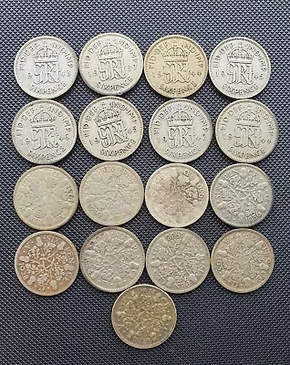 £4.47 • Buy Joblot Of 17 Silver Sixpence Coins George V/VI Old British Silver Coins 46g