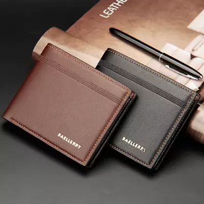 Casual Men's Leather Wallet Foldable Credit Card Holder Cash Change Bag Handbag • $7.67