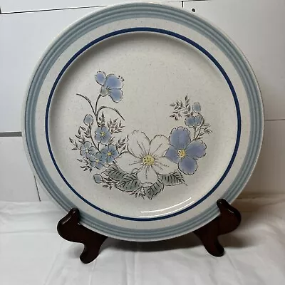 VTG Mount Clemens Pottery Dessert Plate Stoneware Fashion Blue Whisper Floral • $8