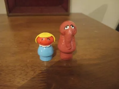 Fisher Price Vintage Little People Sesame Street - Prairie Dawn  & Snuffleupagus • $8.50