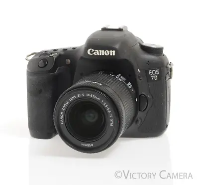 Canon EOS 7D 18MP Digital SLR Body W/ 18-55mm Zoom & Charger -Nice- • $218.77
