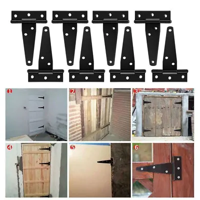 2/3/4/5/6/8inch Black Tee Hinges Heavy Duty Shed Gate Door T-Hinge Small Medium • $3.53