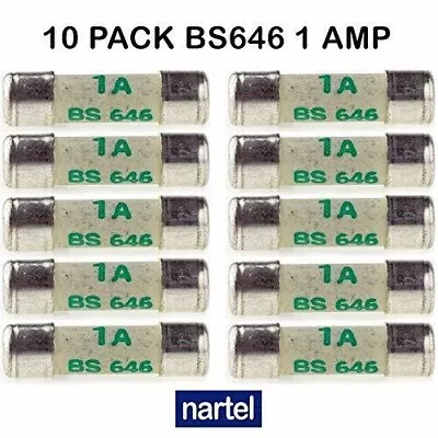 New For 10 X 1 AMP SHAVER FUSES BS646 1AMP MINI FUSE 20MM X 5MM Fast Shippin • £7.12