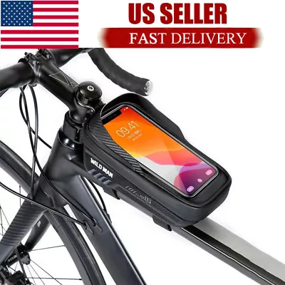 Waterproof Bike Front Bag Cycling Bicycle Phone Holder Pannier Pouch Tube Frame • $12.99