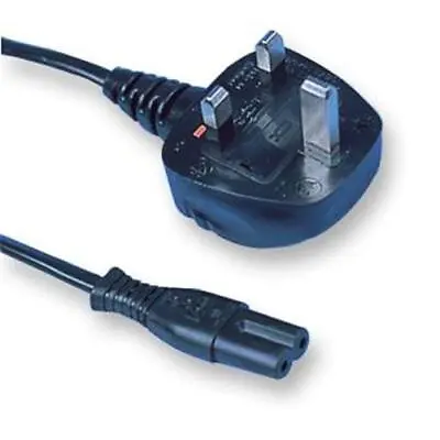 Figure 8 Power Lead C7 2 Pin Laptop Power Cable UK To Fig Mains Plug Cord TV Lot • £5.49