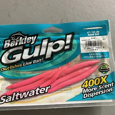 Berkley Gulp Sand Eel Pink Fresh Water Saltwater Fishing Lures Bait 4 Inch • £3.99