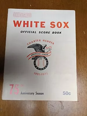 Vintage MLB 1975 CHICAGO WHITE SOX Vs KANSAS CITY WHITE SOX Scorecard & Tickets • $16.99