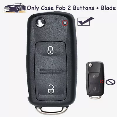 Flip Remote Car Key Case Shell Fob 2 Button For Volkswagen VW For Seat For Skoda • $8.90