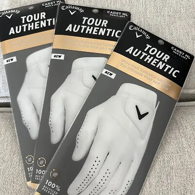 (Three) Callaway Tour Authentic Golf Glove Left Hand - Cadet Medium Large  *NEW* • $47.50