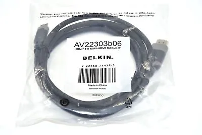 Belkin AV22303b06 Mini HDMI To HDMI Video Cable  (6ft) (Male To Male) (NEW) • $4.25