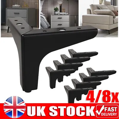 4-8x Metal Furniture Legs Modern Triangle Replacement Feet For Bed Sofa Cabinet • £9.89