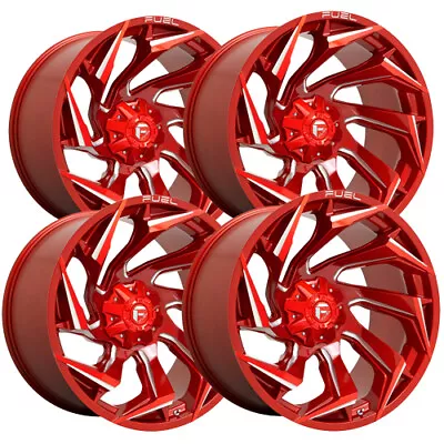 (4) Fuel D754 Reaction 18x9 6x135/6x5.5  -12mm Red/Milled Wheels Rims 18  Inch • $1624