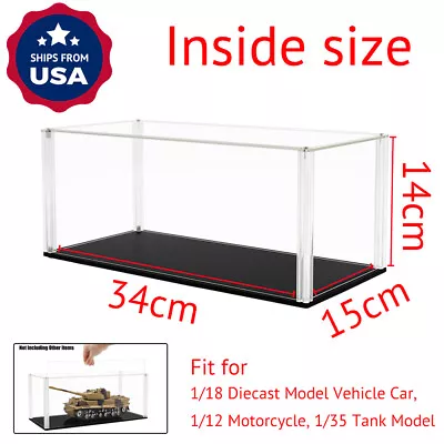 US Acrylic Display Case 13.3  L Box Self-Install Dustproof For 1/18 Model Car • $28.19