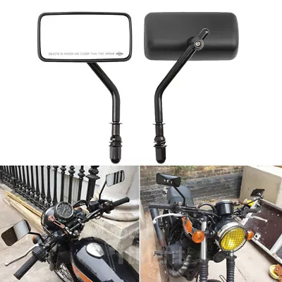 Motorcycle Rearview Mirror Rectangle For Harley Softail Sportster Chopper Bobber • $35.76