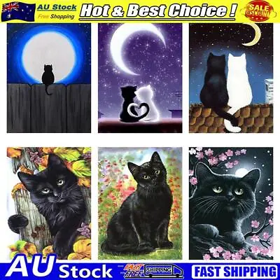 $11.99 • Buy Diamond Painting 5D Full Round Drill Mosaic DIY Black Cat Kit Wall Decorations