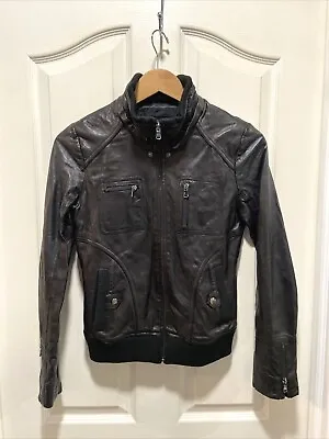 Vero Moda Black Faux Leather Moto Biker Jacket - 165/84A XS-S • $5