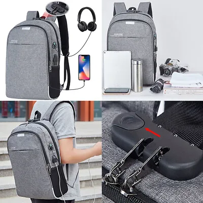 US Waterproof Anti Theft College Backpack Laptop Backpack With USB Charging Port • $25.58