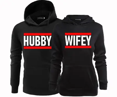 Hubby And Wifey Couple Hoodies Matching Anniversary Hoodies Valentines Day • $29.99
