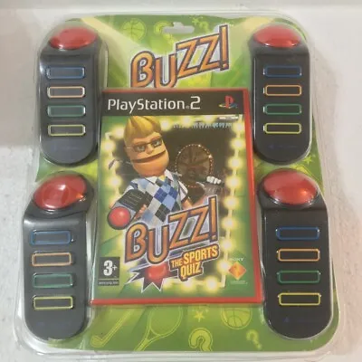 £25 • Buy Buzz! The SPORTS QUIZ & 4x Wired Buzz BUZZERS - PS2 Sony Playstation 2 - PAL