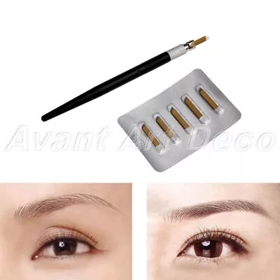 £7.07 • Buy Microblading Eyebrow Tattoo Permanent Makeup Manual Blade 14 Needles + Pen Kit
