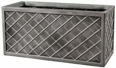 £26.99 • Buy Lead Effect Trough Plant Pot Long Plastic Planter Outdoor Garden Herb Flower Box